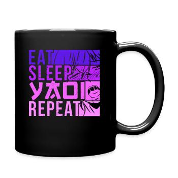 Eat Sleep Yaoi Repeat Fujoshi Anime Boy Gay Manga - Tasse einfarbig - Schwarz - Rechts