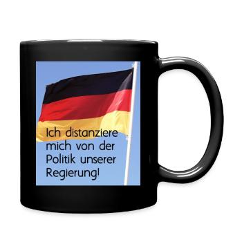 Dagegen - Tasse einfarbig - Schwarz - Rechts