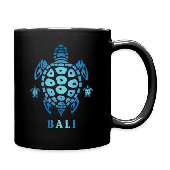 Bali Urlaub Schildkröte - Tasse einfarbig - Schwarz - Rechts