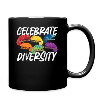Chameleon Celebrate Diversity - Tasse einfarbig - Schwarz - Rechts