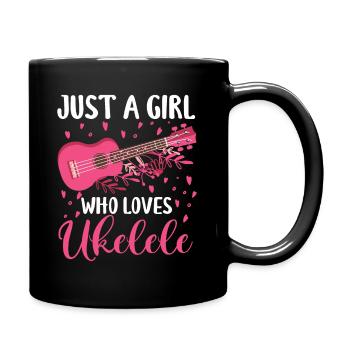 Ukulele Player Musical Instrument Guitar Uke Hawaii - Full Colour Mug - black - Right