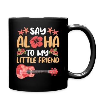 Ukulele Spieler Musikinstrument Gitarre Uke Hawaii - Tasse einfarbig - Schwarz - Rechts
