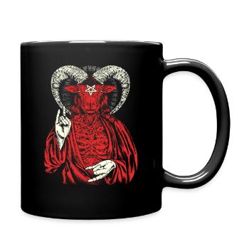 Roter Baphomet Böser Satan - Tasse einfarbig - Schwarz - Rechts