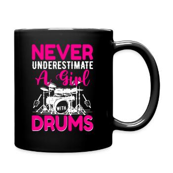 Drôle de femme percussion de batterie cadeau - Mug uni - noir - Droite