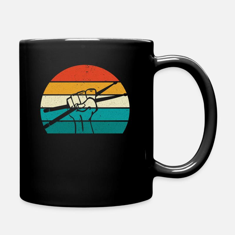 Retro Drumsticks Schlagzeug Schlagzeuger Geschenk - Tasse einfarbig - Schwarz