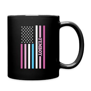Femboy LGBTQ Rainbow Gay Pride American Flag Queer - Tasse einfarbig - Schwarz - Rechts