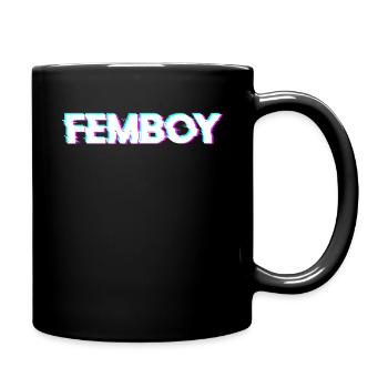 Femboy LGBTQ Gay Pride Anaglyph Vaporwave - Full Colour Mug - black - Right
