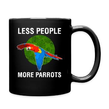 Less People More Parrots Scarlet Macaw product - Full Colour Mug - black - Right