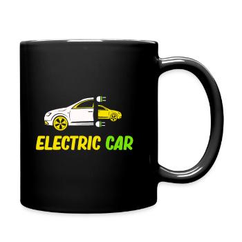 Electric Car Environment E-Car Battery Car - Full Colour Mug - black - Right