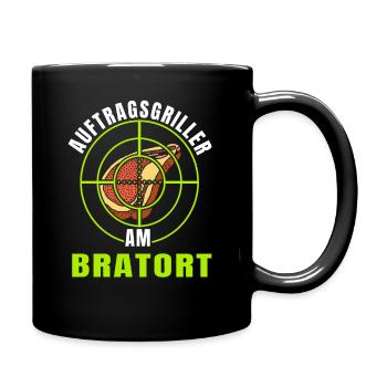 Auftrags Griller Am Bratort - Tasse einfarbig - Schwarz - Rechts