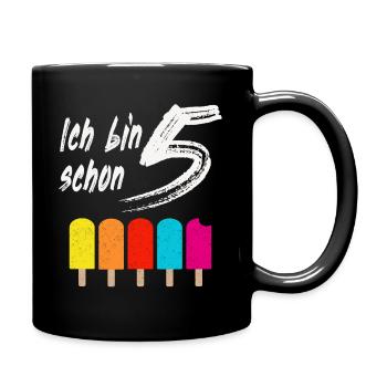 Ich bin schon 5 Geburtstagsgeschenk - Tasse einfarbig - Schwarz - Rechts