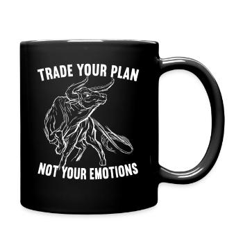 Trade Your Plan Don't Bullish Your Emotion - Full Colour Mug - black - Right