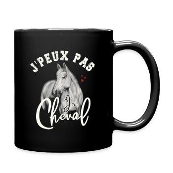 J'Peux Pas J'ai Cheval | Chevaux d'équitation - Mug uni - noir - Droite