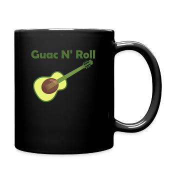 Gitarre Avocado Rock n Roll lustige Gitarren - Tasse einfarbig - Schwarz - Rechts