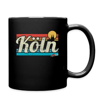 Köln Cologne Retro Vintage Surfer Kölner Karneval - Tasse einfarbig - Schwarz - Rechts