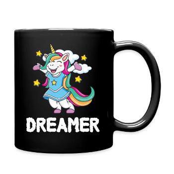 Unicorn Kids Dream Rainbow Unicorn - Full Colour Mug - black - Right