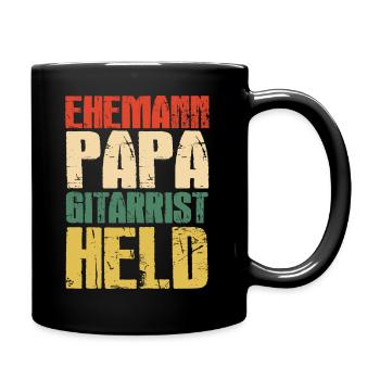 Ehemann Papa Gitarrist Held Gitarrenspieler Papa - Tasse einfarbig - Schwarz - Rechts