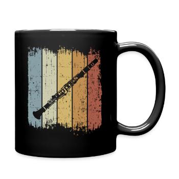 Retro Clarinet Vintage Musician Clarinetist Music - Full Colour Mug - black - Right