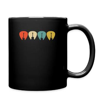 Guitar plectrum for guitarists guitarist retro - Full Colour Mug - black - Right