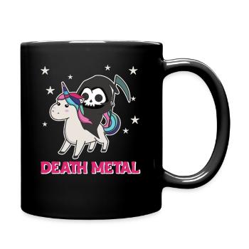 Death Metal - death riding unicorn funny unicorns - Full Colour Mug - black - Right