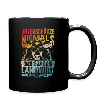 Landwirt 18.Geburtstag Landwirtschaft Hof - Tasse einfarbig - Schwarz - Rechts