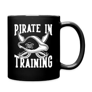 Pirate Skull Buoy Captain Fun Gift - Full Colour Mug - black - Right