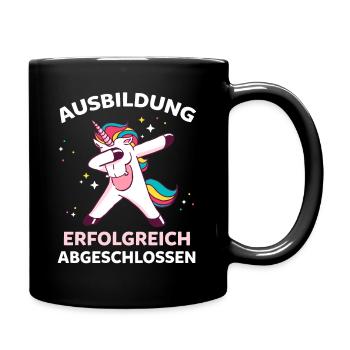 Ausbildung Dabbing Einhorn Azubi Auszubildende - Tasse einfarbig - Schwarz - Rechts