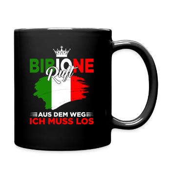 Bibione Italien Italiener Italienisches Geschenk - Tasse einfarbig - Schwarz - Rechts