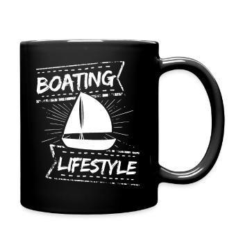 Boot Regatta . Motorboot Motoryacht . Yacht Segeln - Tasse einfarbig - Schwarz - Rechts