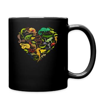Reptile Heart Snake Lizard - Full Colour Mug - black - Right