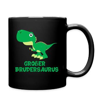 Großer Brudersaurus bester Bruder Geschenk Dino - Tasse einfarbig - Schwarz - Rechts