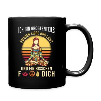 Yoga Spruch lustig - Tasse einfarbig - Schwarz - Rechts