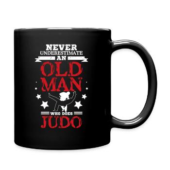 Judo Old man - Tasse einfarbig - Schwarz - Rechts