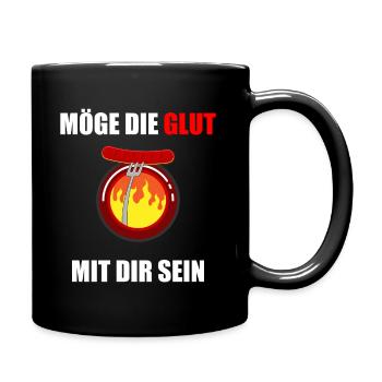 Grillen Grillmeister Möge die Glut Mit Dir Sein - Tasse einfarbig - Schwarz - Rechts