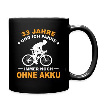 Fahrradfahrer Geschenk 33 Jahre Rentner Geburtstag - Tasse einfarbig - Schwarz - Rechts