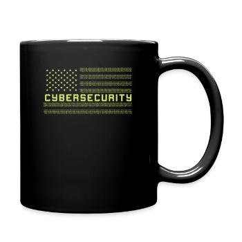 CYBERSECURITY Cybersecurity US Flag - Full Colour Mug - black - Right