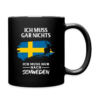 Schweden - Tasse einfarbig - Schwarz - Rechts