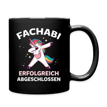 Dabbing Einhorn Fachabi Fachabitur Schulabschluss - Tasse einfarbig - Schwarz - Rechts