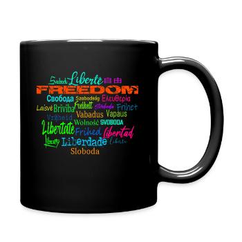Freedom Peace Democracy - Political Statement - Full Colour Mug - black - Right
