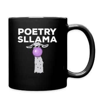 poetry sllama Lustiges Lama Poetry Slam Geschenk - Tasse einfarbig - Schwarz - Rechts