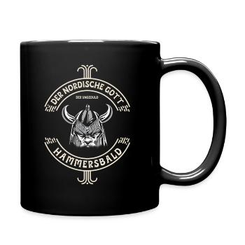 Der Nordische Gott Hammersbald - Tasse einfarbig - Schwarz - Rechts