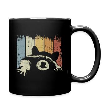 Vintage Raccoon - Mug uni - noir - Droite