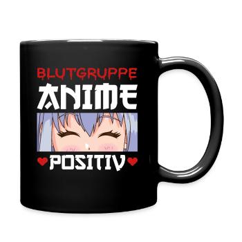 Blutgruppe Anime Positiv Kawaii Anime Girl Merch - Tasse einfarbig - Schwarz - Rechts