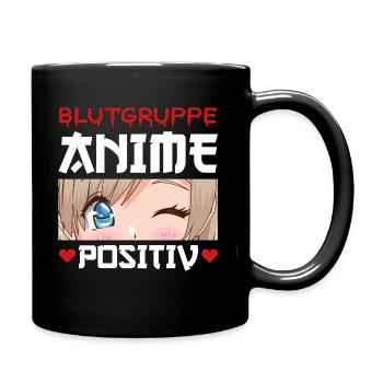 Blutgruppe Anime Positiv Kawaii Anime Girl Merch - Tasse einfarbig - Schwarz - Rechts