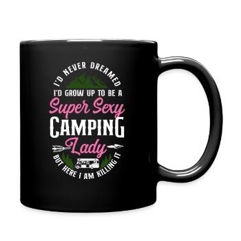 Super Sexy Camping Lady Motorhome - Tasse einfarbig - Schwarz - Rechts