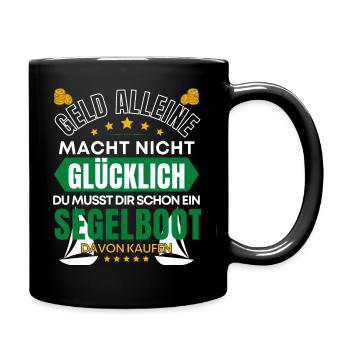 Lustiger Segeln Segelboot Katamaran Skipper Boot - Tasse einfarbig - Schwarz - Rechts