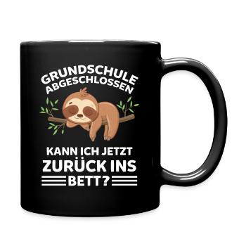 Faultier Grundschule Abschluss Schüler Grundschüle - Tasse einfarbig - Schwarz - Rechts