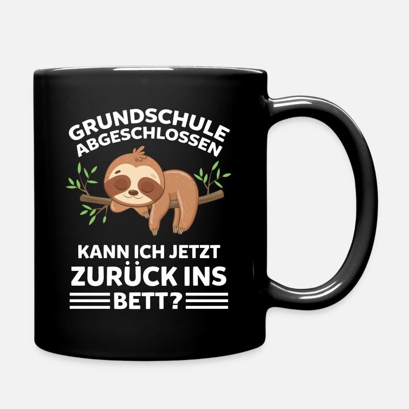 Faultier Grundschule Abschluss Schüler Grundschüle - Tasse einfarbig - Schwarz