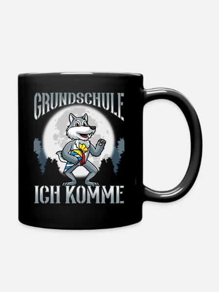 Schulkind Einschulung Schultüte Wolf - Tasse einfarbig - Schwarz