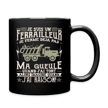Ferrailleur Humour Ferraille - Mug uni - noir - Droite